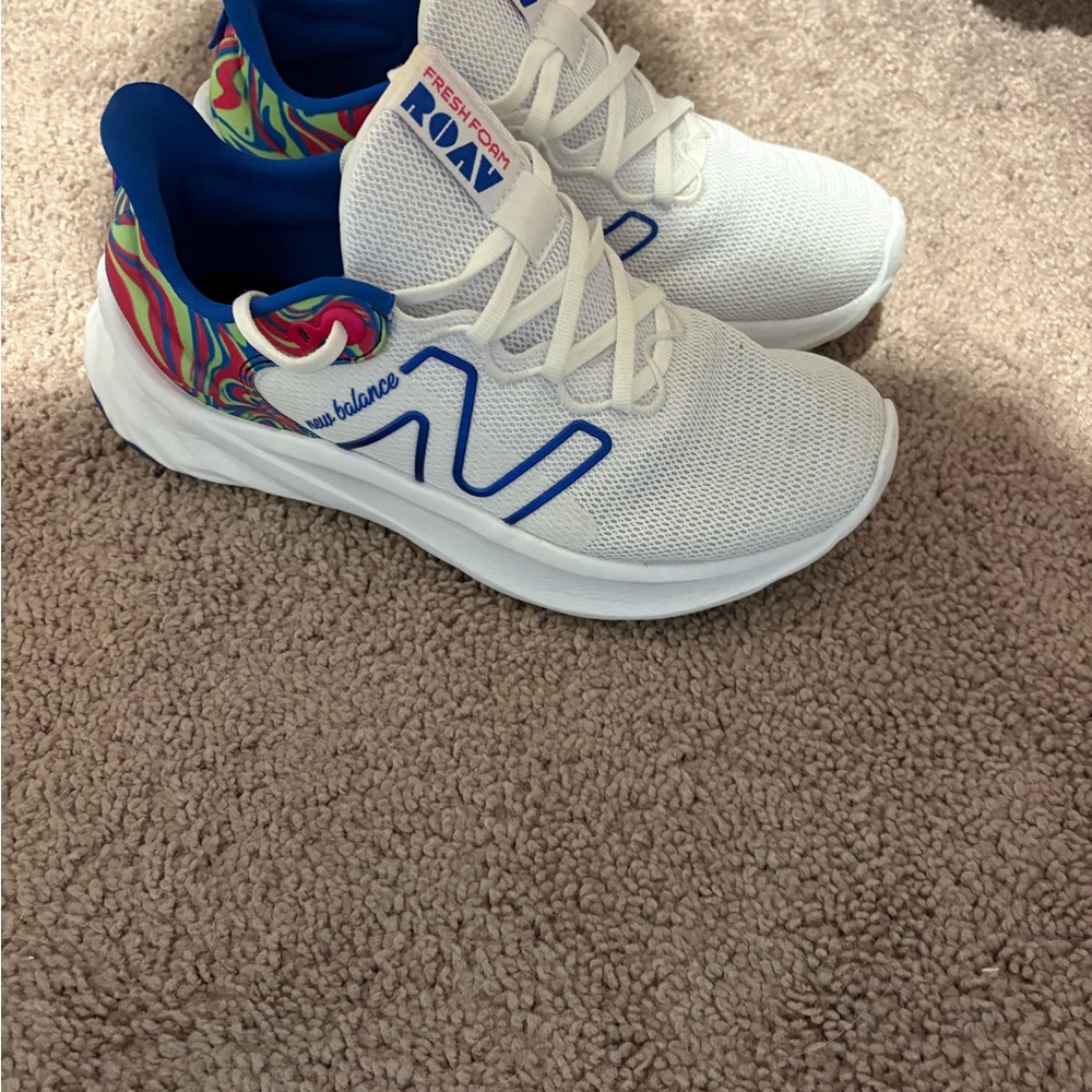 New Balance White and Blue Women's Sneakers